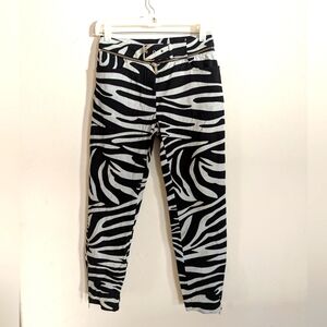 Celine Zebra Print Zipper Pants